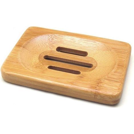Natural bamboo soap dish, bamboo bath soap holder, 5 bathroom accessories (1/4)