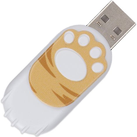 USB-Stick in Katzenpfotenform, tragbar, große Speicherkapazität, gelb, 32 GB, für Laptops. (1/5)