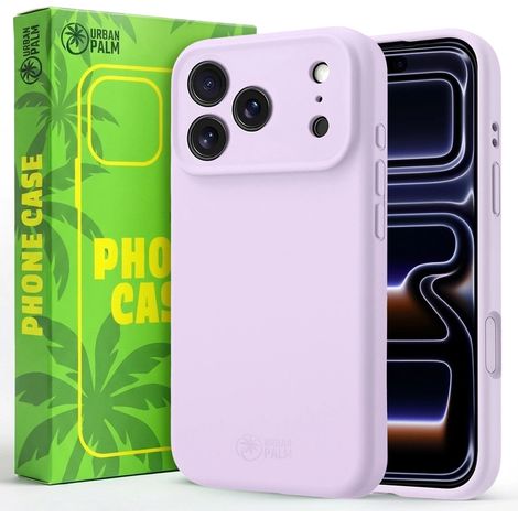Funda de silicona UrbanPalm para iPhone 17 Pro con MagSafe, color morado lila. (1/5)