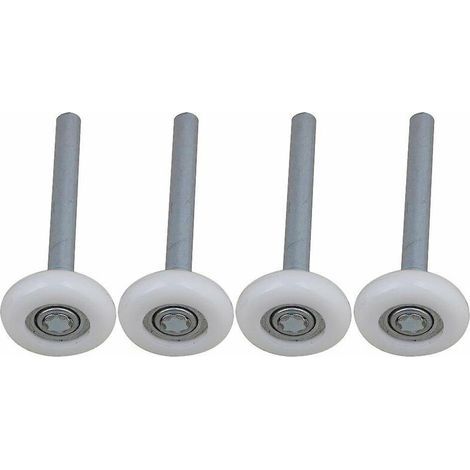 Lot de 4 roulettes de porte de garage en nylon à roulement à billes scellé avec tige de 115 mm (1/5)