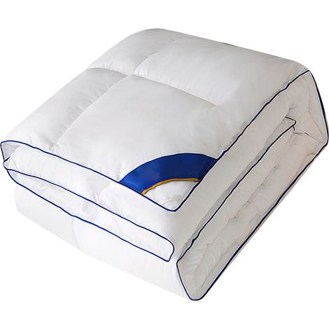 Couette en fibres synthétiques confortables et douces pour la peau, idéale pour les hôtels, les complexes hôteliers et la maison. Blanche, 200 x 230 cm / 2,19 x 2,52 yd, 2,5 kg. (1/5)