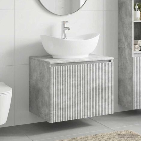 vidaXL Bathroom Furniture Set Concrete Grey Engineered Wood (1/5)