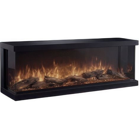 Camino Elettrico Trifacciale Modulare 129,5 x 29,8 x h 50,6 cm 1600 W con Fiamma LED
