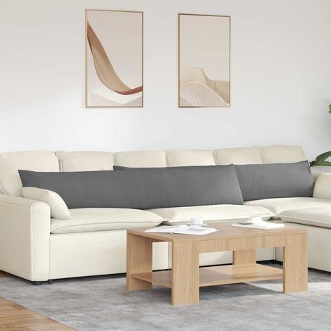 Sofa Pillows 2 pcs Dark Grey 200 x 40 cm Fabric vidaXL