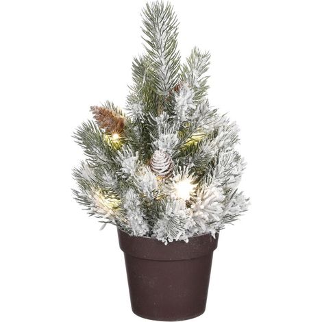 Mica Weihnachtsbaum mit Kieferzapfen grün samtig 30 x 15 cm Batteriebetrieb Weihnachtsbaum (1/2)