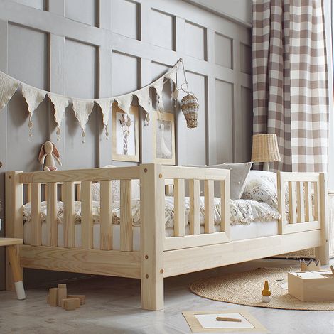 Letto 90x190 con gambe da 10 cm Agnès Bois (1/3)