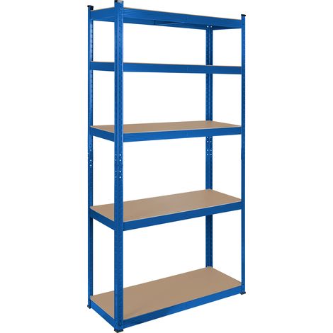 Scaffale portaoggetti in metallo Rebel 2 in 1, 5 ripiani, per garage, 180x90x40 cm, 750 kg (1/5)