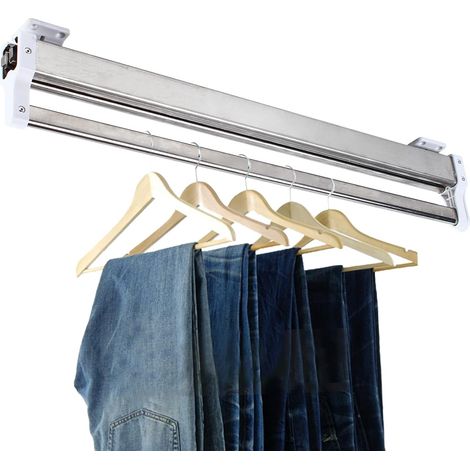 Gojoy – Tringle télescopique extensible pour vêtements – Acier inoxydable – Longueur ajustable 54,2-110 cm – Capacité 25 kg (1/5)