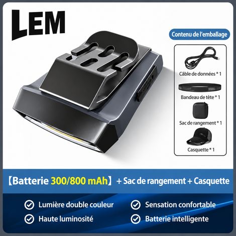 Lampe frontale clip pour casquette LED COB L300 800 mAh avec sac de rangement et casquette réf 0178 10 × 10 × 10 cm 100 g – Livraison gratuite