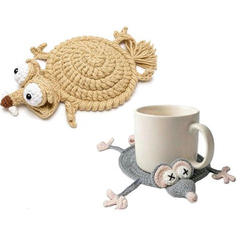 Lot de 2 sous-verres crochetés - 12 cm - Sous-verres - Cadeaux originaux (1/5)
