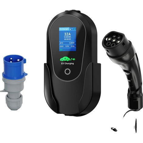 Caricabatterie portatile per veicoli elettrici, controllo tramite app intelligente, ricarica rapida, colore nero. (1/2)
