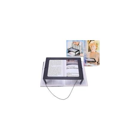 – Lupa rectangular A4 iluminada con 3 aumentos y 4 LED – Lente acrílica de calidad óptica – Ayuda para la lectura para personas con discapacidad visual y personas mayores – Crezuo