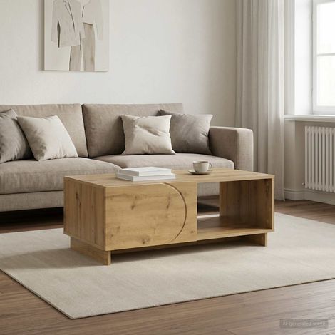 vidaXL Mesa de centro Roble artisan 95 x 50,5 x 35 cm (1/5)