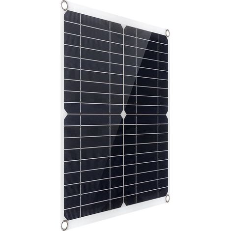 Ortviai Panneau Solaire Portable Flexible 300W avec Contrôleur 50A, USB Double et Prise DC5521 pour Batteries 12V et Appareils 5V