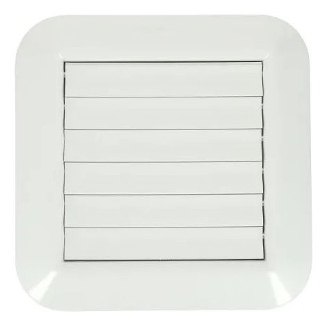 Nicoll – Grille carrée 100/125 mm pour façade – PVC blanc – Volets mobiles pour évacuation efficace – Installation à emboîter ou visser (1/7)