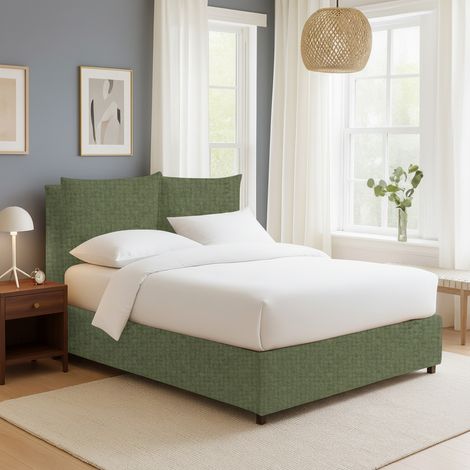 Letto Singolo Todmorden, Sfoderabile, Contenitore Made in Italy, Verde (1/5)