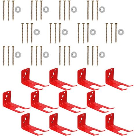 Support d'extincteur en métal rouge, compact et pour une fixation (1/5)