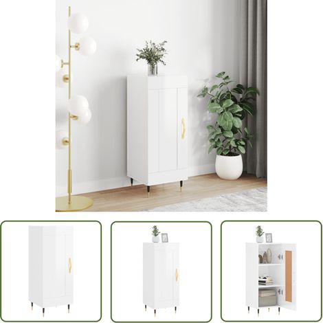 Maison Exclusive Sideboard Hochglanz-Weiß 34,5x34x90 cm (1/5)