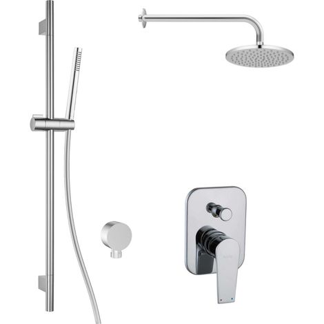 kielle Harmonia - Set de douche avec mitigeur encastré, 2 sorties, avec accessoires EcoSpare et corps d’encastrement, chrome 20623SP60 (1/5)