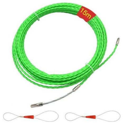 Tire Fils Electrique Aiguille Nylon avec Tête Flexible de Guidage 15M,Electricien Tire Fil Aiguille Passe Cable,Câble de Fil Électrique Tirant,Diamètre 4 mm(Vert) (1/4)