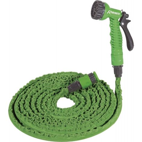 Tubo acqua Ribimex estensibile 30mt pistola multigetto irrigazione gomma salvaspazio (1/3)