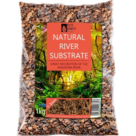 Ghiaia di fiume ecologica per piante, 1 kg, granulometria 1-3 mm, per acquario e giardino decorativo. (1/5)