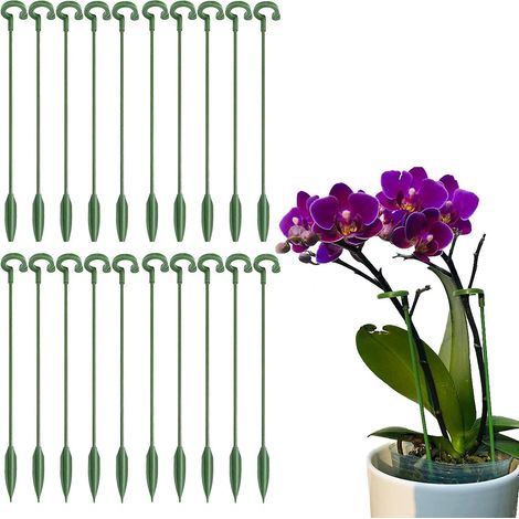 20 tuteurs pour plantes, tuteurs pour plantes, tuteurs pour fleurs, tiges de support pour plantes, supports de tiges de plantes en plastique, 17 cm, pour assurer la croissance (17) (1/4)