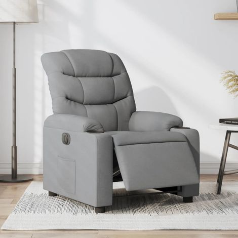Relaxsessel Elektrisch Hellgrau Stoff (1/5)