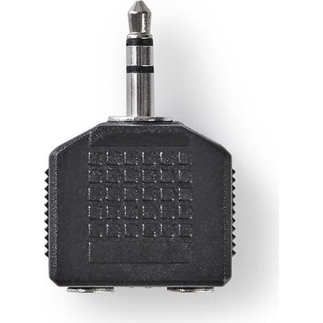 Adaptador de audio estereo pasador de 35 mm 2x 35 mm hona placas de niquel rak abs negro 1 pc cerrar