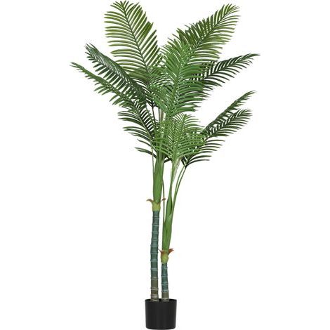 Plante artificielle intérieure 180 cm, palmier Areca arbre artificiel avec pot en plastique et flocage, vert (1/5)