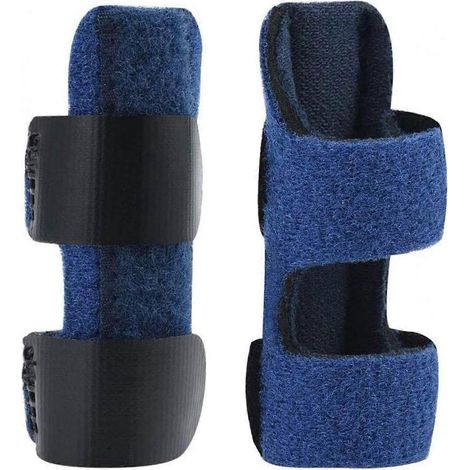 Attelle pour doigt à ressaut, lot de 2, avec sangle de fixation ajustable et support en aluminium intégré. (1/5)