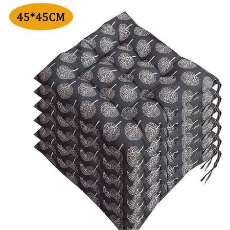 Lot de 6 Coussin de Chaise Coussins de Siège, Carré Tatami Respirant Schéma Coussins de Chaise Galette de Chaise, 4545cm,Style O (1/4)