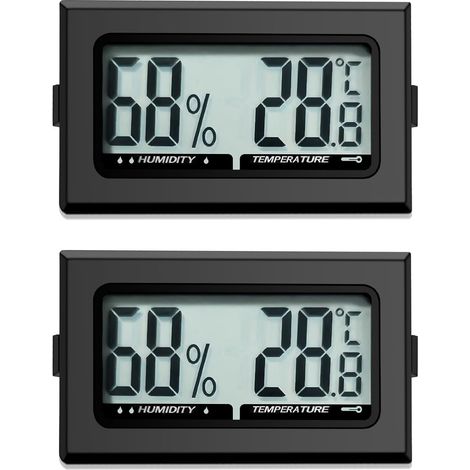 Thermomètre numérique pour intérieur, hygromètre, thermomètre intérieur, pour reptiles, hygromètre numérique, pour bureau, cuisine, thermomètre LCD, incubateur, thermomètre de serre (2) (1/5)