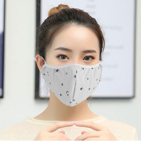 Masque de protection respirant, anti-poussière et lavable, unisexe adulte, gris. (1/5)