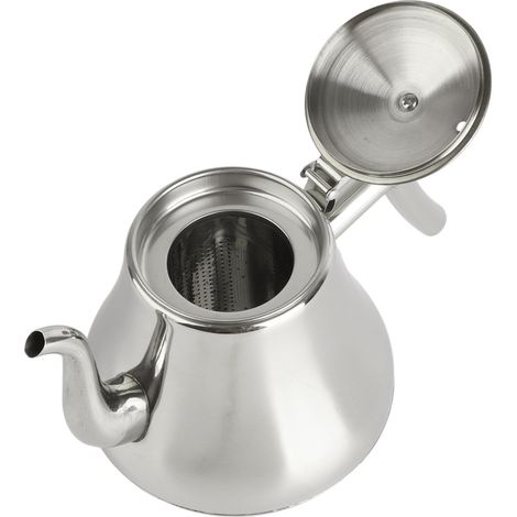 Théière en acier inoxydable de 1,2 L avec filtre intégré, cafetière épaisse, idéale pour hôtels et restaurants. Bouilloire froide. (1/5)