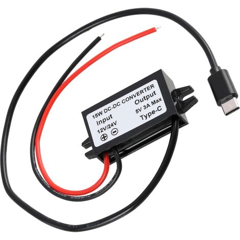 8V - 32v à 5V USB type - C DC - DC 12V / 24V à 5V 3A 15W convertisseur de tension pour une protection intelligente pour les applications automobiles, industrielles et domestiques (1/5)