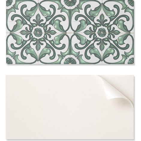 Azulejos de pared de vinilo estampados para comedor con elegantes motivos, 10x40x20 cm.