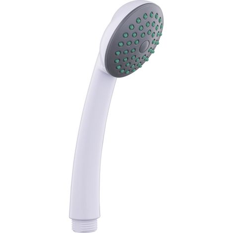 Eurosanit – Douchette à main blanche 195mm – Jet pluie 17.1L/min – Embout G1/2' – Picots anti-calcaires pour entretien facile