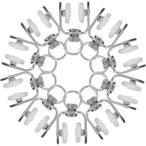 Poulies de Rail de Rideau en Fer et Plastique 10pcs Fonctionnement Fluide Compatible Large Argenté pour Décoration de Fenêtre la Maison (1/5)