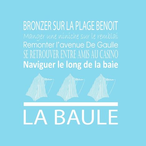 Tableau sur toile La Baule bleu clair 30x30 cm - Impression sur Toile Murale Décorative - Image imprimée en HD sur Toile - Toile sur Châssis en Bois FSC - Fabriqué en France (1/4)