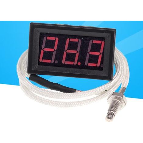 Thermomètre numérique industriel haute température à thermocouple de type K rouge - 30 à 800 degrés (1/4)