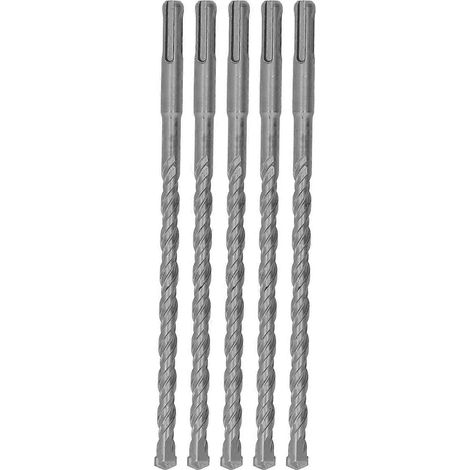 5-teiliges Set Schlagbohrer mit Hartmetallspitze, 2-schneidige Spiralbohrer für Ziegel und Beton, 210
