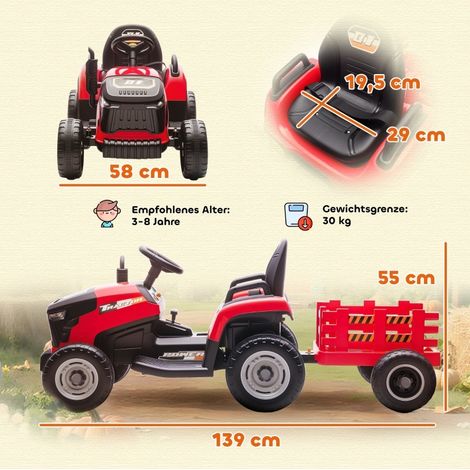 Tractor eléctrico infantil con mando a distancia, arranque suave, 3-8 años, rojo DESVIAE (1/3)