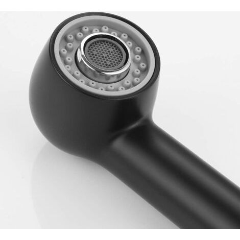 Douchette Robinet Cuisine 2 Jets Tête de Douche Remplacement Douchette pour Mitigeur Cuisine, Noir (1/5)