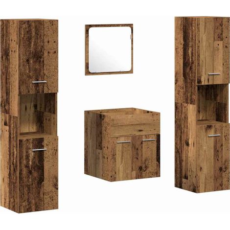 Maison Exclusive - Juego de muebles de baño con puerta 4 pcs Made