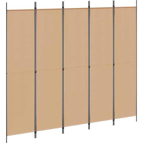 5-teiliger Raumteiler Beige 250 x 220 cm Stoff vidaXL