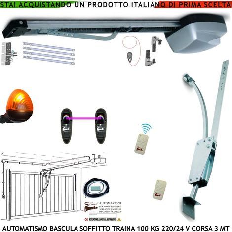 BASCULANTE CONTRAPPESI 100 KG MOTORE 220/24 V AUTOREVERSE ARCHETTO 2 RADIOCOMANDI FOTOCELLULE FARO ANTENNA SBLOCCO (1/5)