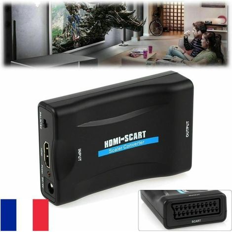 Adaptateur Convertisseur HDMI - ZISONIX - SCART - 1080p - Noir - Câble DC inclus (1/2)