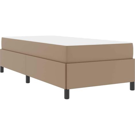 Lit simple,Lit adulte,Cadre de lit avec matelas Cappuccino 90 x 190 cm Faux cuir CFW9649011 (1/5)