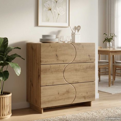 Aparador Roble artisan 70 x 38 x 75 cm Madera de ingeniería (1/4)
